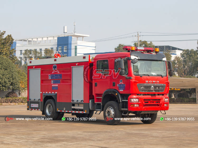 HOWO 4x2 Fire Extinguisher Truck - Front Left Side